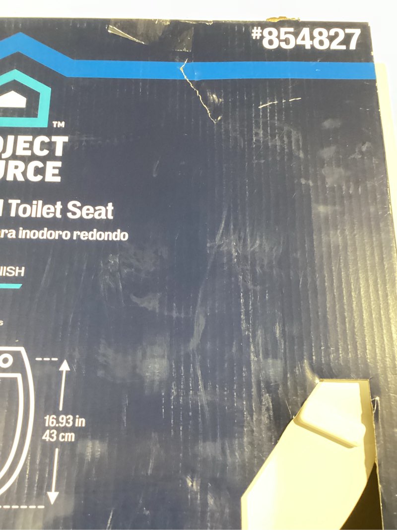 Condition photo showing As Is for project source wood toliet seat 
