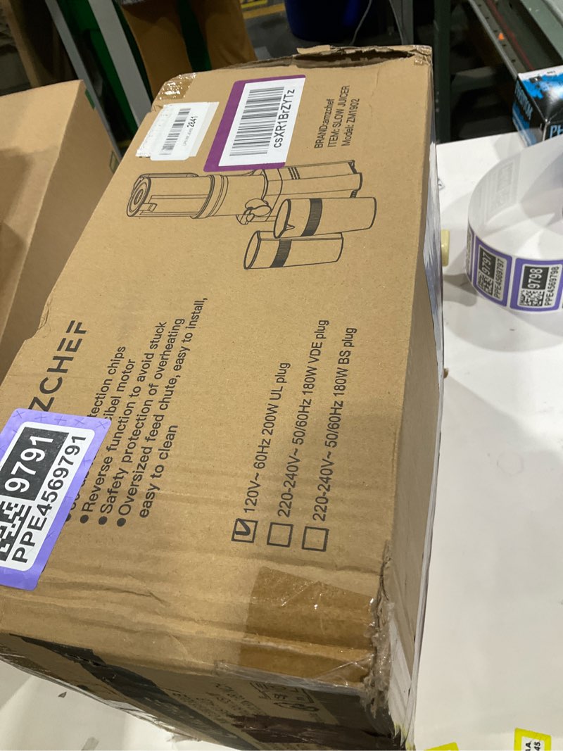 Condition photo showing New/Like New for AMZCHEF Cold Press Juicer, Juicers Machines - Wide Mouth & Large Feed Chute for Whole Fruits & Vegetables, Stainless Steel Slow Masticating Juice Easy to Clean, Large Auger, Double Strainers Silver Upgraded Wide Mouth & Large Feed Chute