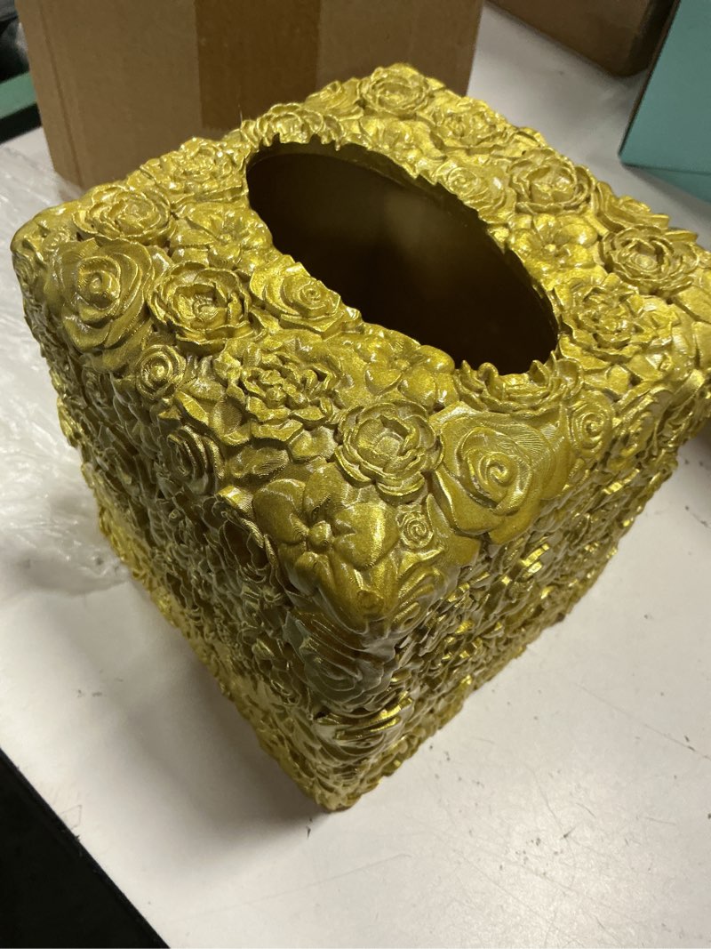 Condition photo showing Good Condition for square tissue box cover decorative kleenex box holder for bathroom & living room with handcrafted texture (light beige)