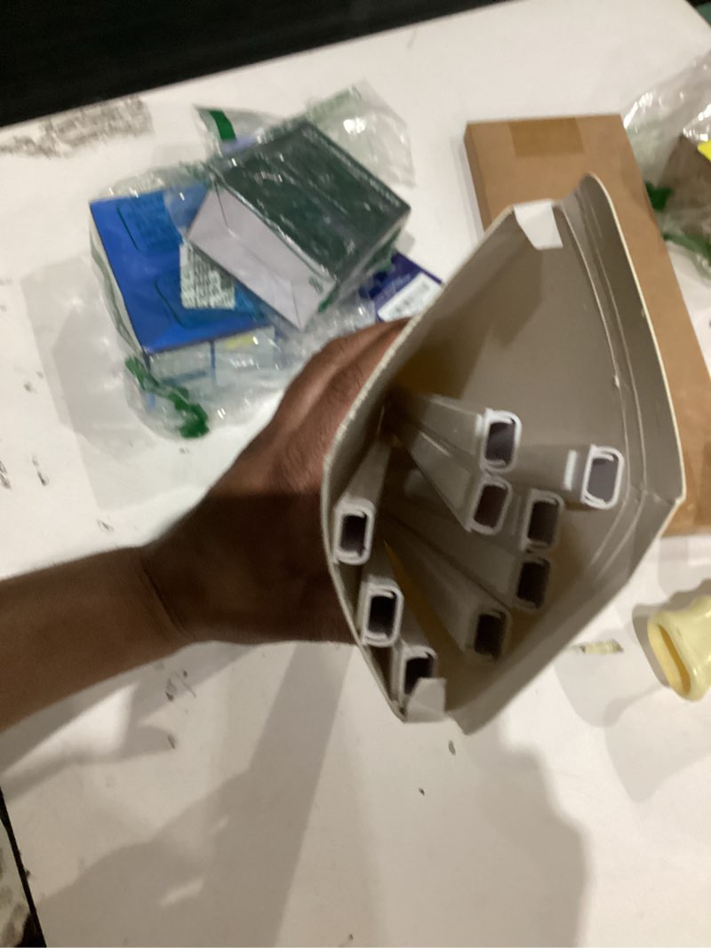 Condition photo showing As Is for delamu 128in cord hider for 1 cord, self-adhesive cord covers for wires on wall, easier install wire covers for cords on wall, cable wire hider, cable cover management raceway, w0.48 h0.3in, white 128in l x 0.48in w x 0.30in h white
