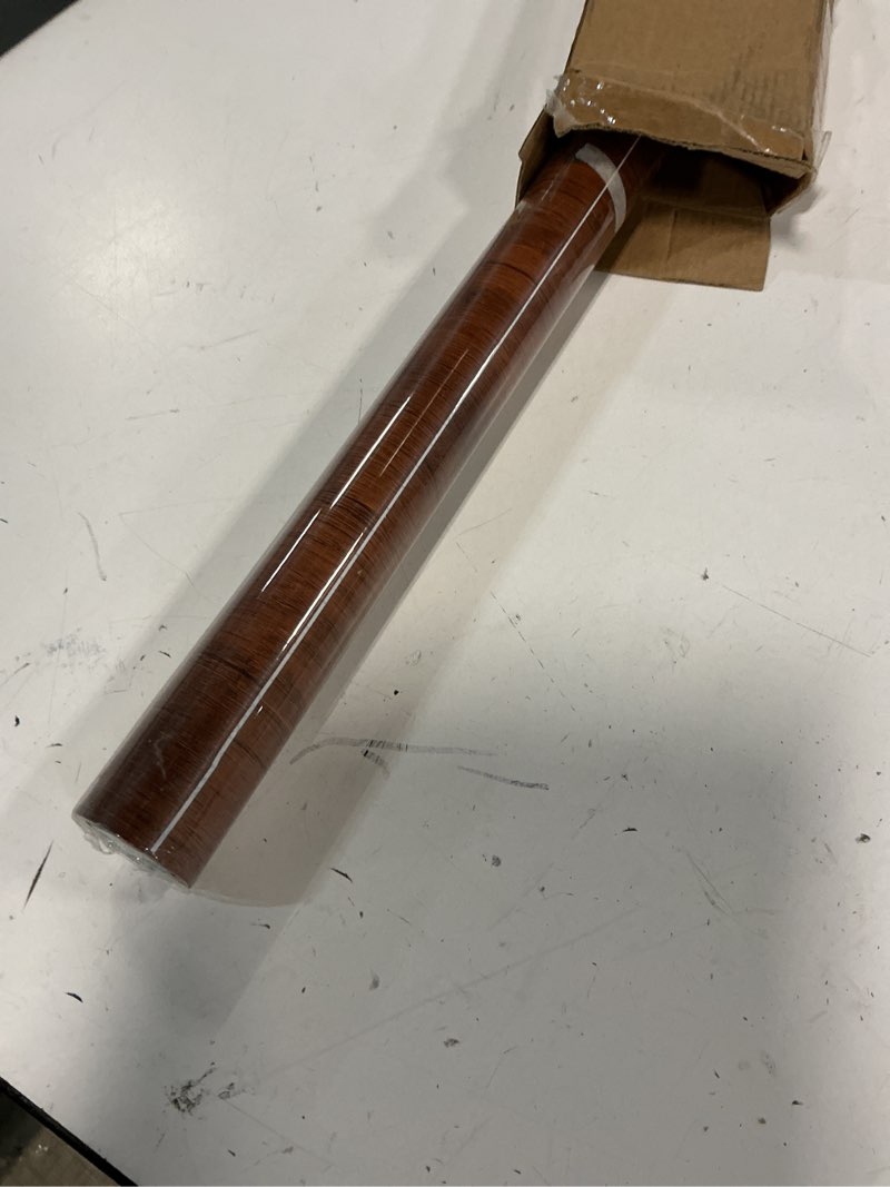 Condition photo showing New/Like New for wood grain contact paper 23.6" x 118" removable vinyl film red brown wood wallpaper peel and stick textured self-adhesive shelf panel decorative wall liner apply for old furniture kitchen cabinets 23.6" x 118" brown red