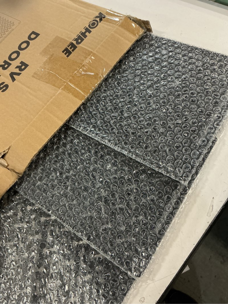 Condition photo showing Good Condition for kohree rv screen door protector: bone pattern design rv entry screen defender door grille for dogs - 20'' height & adjustable camper screen door protector width from 18.2" to 31.8"