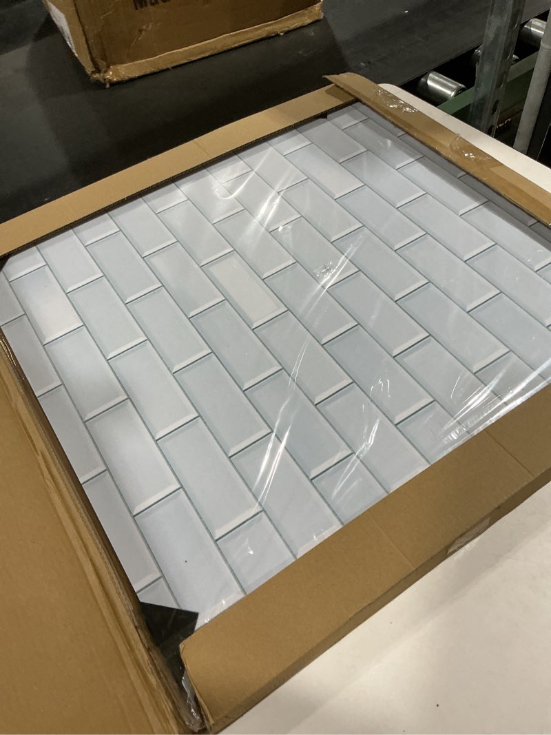 Condition photo showing Good Condition for 2 PCS Boards Photo Backdrop for Flat Lay, Food Photography Background 24x24 Inch, White Marble Subway Tile Tabletop Backdrop Board BEIYANG Marble+Subway Tile