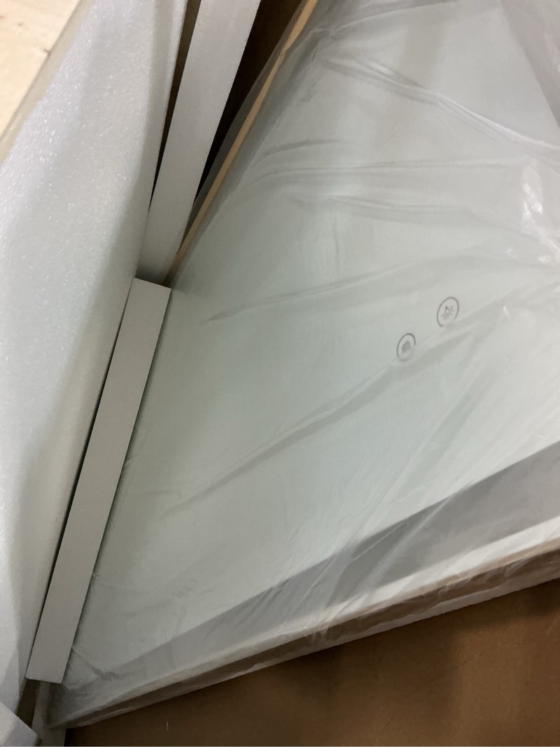 Condition photo showing Good Condition for 48"x24" lighted vanity mirror with lights, gold metal frame led mirror for bathroom, anti-fog wall mirror with front and backlit, shatterproof, 3 colors stepless dimmable, horizontal/vertical gold 48"l x 24"w