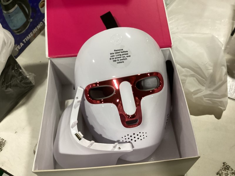 Condition photo showing New/Like New for yahi red light therapy mask for face, cordless 7-in-1 red light mask with 850nm nir led face mask light therapy for anti-acne & anti-aging, usb-c rechargeable for use at home work travel, white