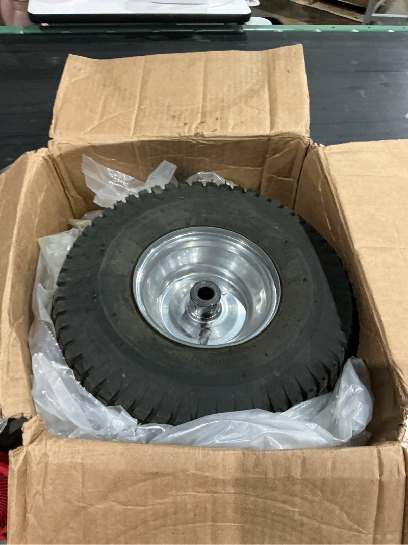 Condition photo showing As Is for front tire and rim for craftsman for mtd for cub cadet