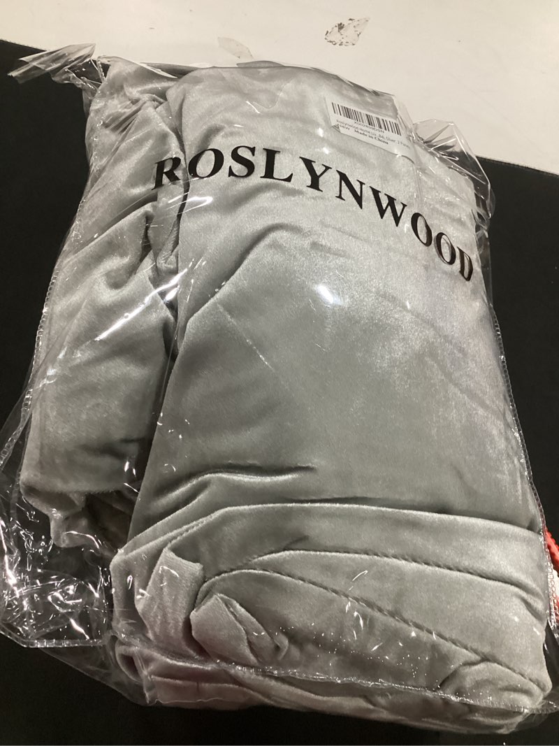 Condition photo showing Good Condition for roslynwood home living room sliver velvet curtains - sound reducing heavy matt solid rod pocket drapes/52wx84l sliver, 2 panels