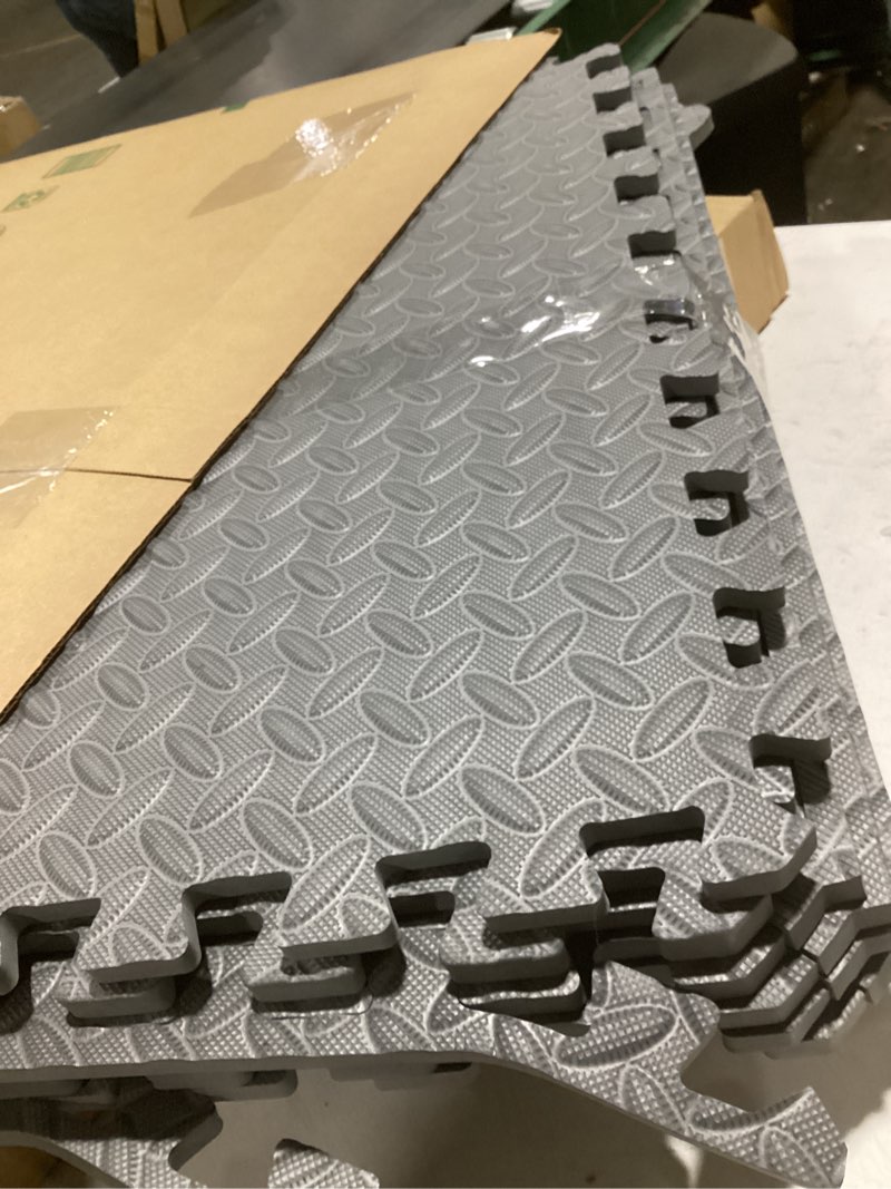 Condition photo showing Good Condition for philosophy gym pack of 6 exercise flooring mats - 24 x 24 inch foam rubber interlocking puzzle floor tiles - gray