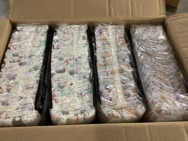 Condition photo showing New/Like New for the honest company comfort dry disposable daytime diapers for sensitive skin, hypoallergenic, space travel + it's a pawty, super club box size 3, (16–28 lbs), 120 count size 3 (120 count) space travel + it's a pawty