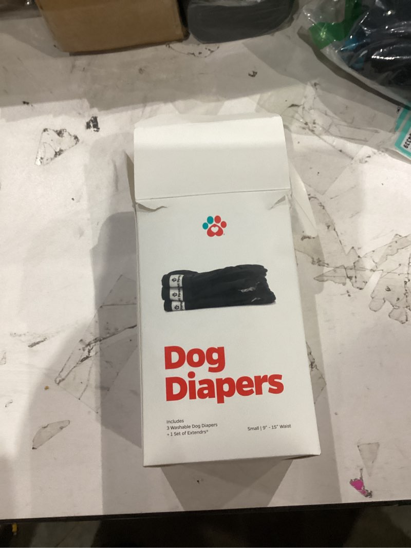 Condition photo showing New/Like New for Pet Parents® Washable Dog Diapers (3pack) + Extendrs® of Durable Doggie Diapers, Premium Dog Diapers Female & Male (Small, Black) Black Small (9-15")