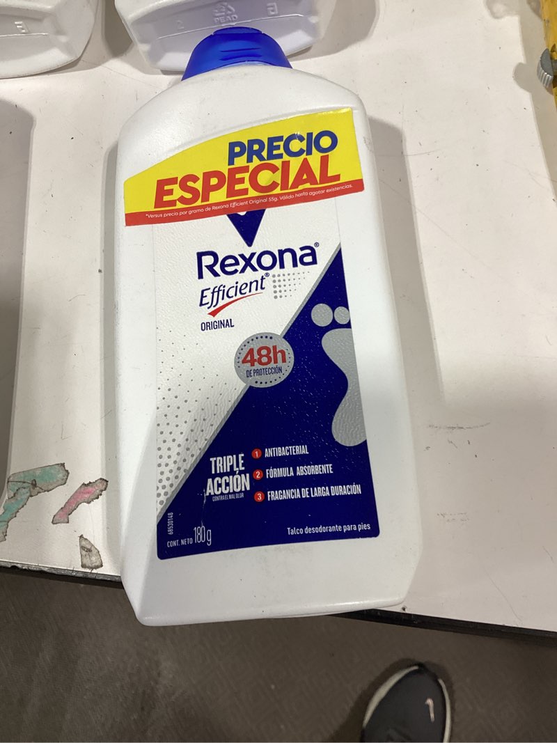 Condition photo showing As Is for rexona efficient foot talcum powder 180g – yahve - refreshing scent & moisture - absorbing formula for daily foot care