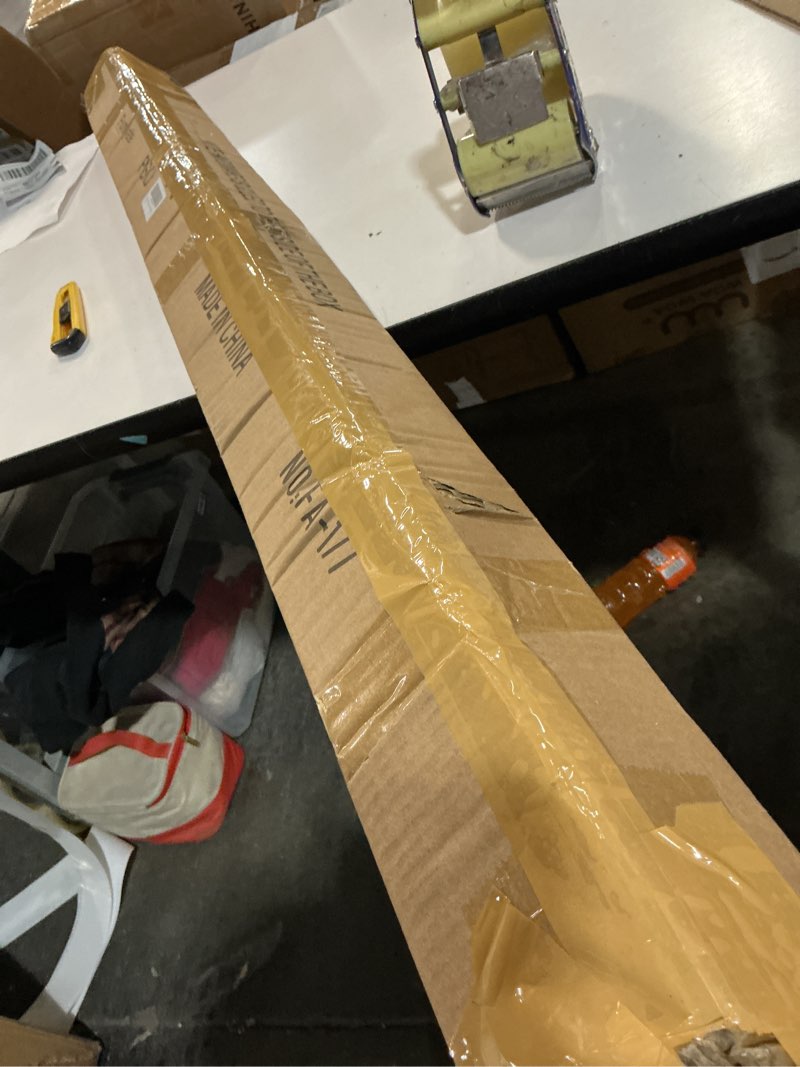 Condition photo showing As Is for Window Curtain Rods 72 to 144 Inches, 1 Inch Heavy Duty Modern Decorative Telescoping Drapery Rod with Solid Aluminium Alloy Brackets and Square Finials, Length Adjustable, Brushed Nickel Brushed Nickel 72-144"