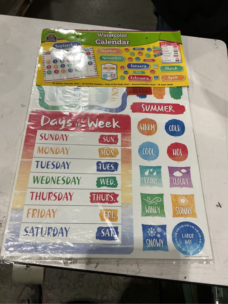 Watercolor Calender for Classrooms