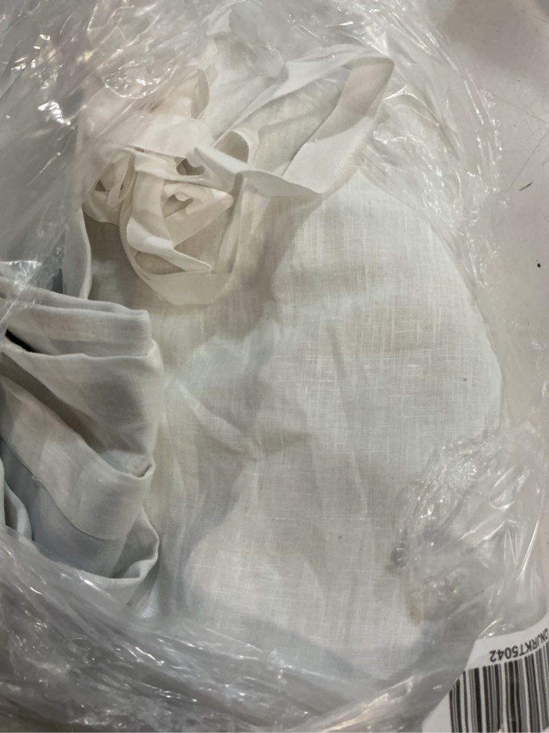 Condition photo showing Good Condition for european linen room darkening curtain - single panel, 48x108, white