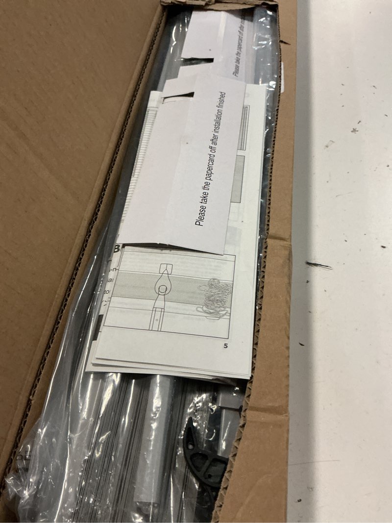 Condition photo showing Good Condition for lazblinds no tools no drill cordless 1" vinyl mini blinds, 100% privacy s-curve blinds for indoor windows, room darkening horizontal window blinds and shades for home, 25" w x 64" h, grey grey 25" w x 64" h