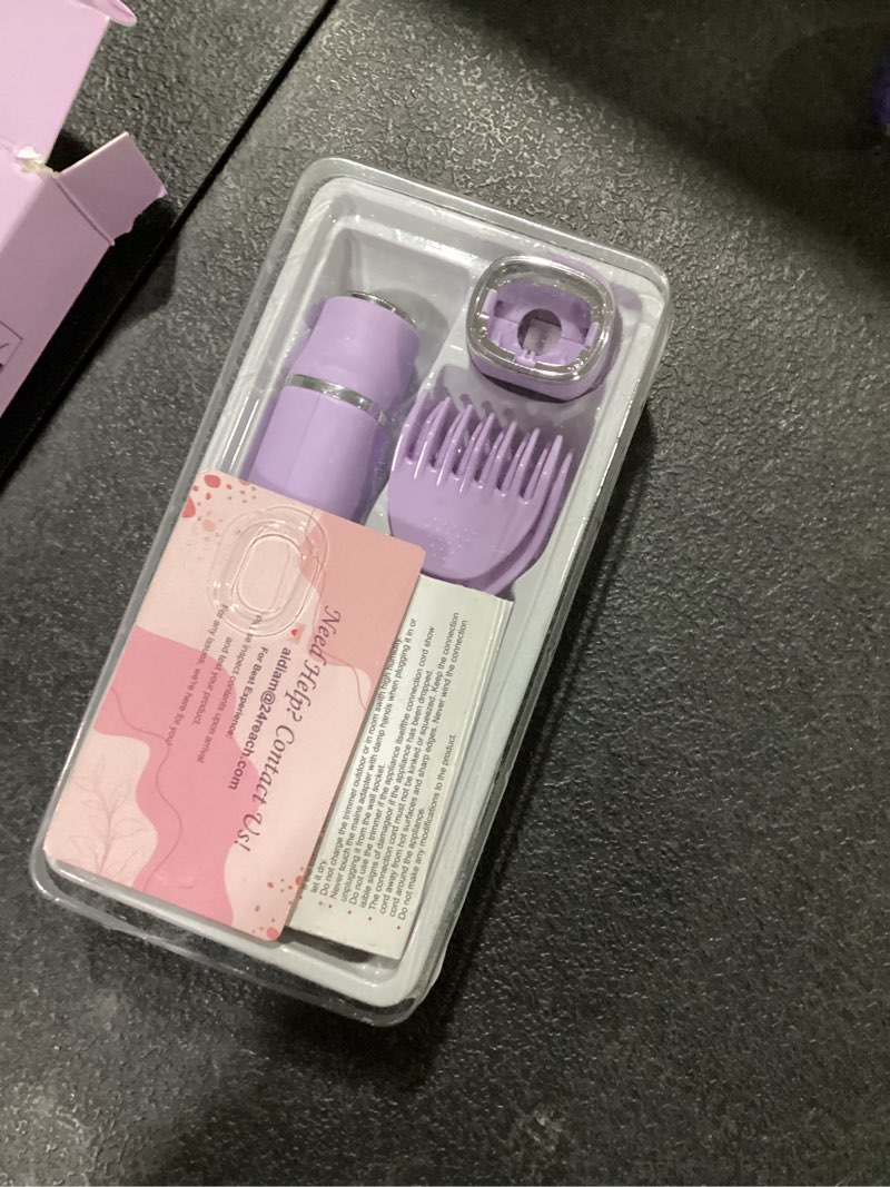 Condition photo showing Good Condition for Bikini Trimmer for Women, IPX7 Waterproof, Painless Rechargeable Electric Razor Remover, 2-in-1 Facial & Pubic Hair Removal for Sensitive Skin, Portable Travel Size, Women’s Gift, Purple