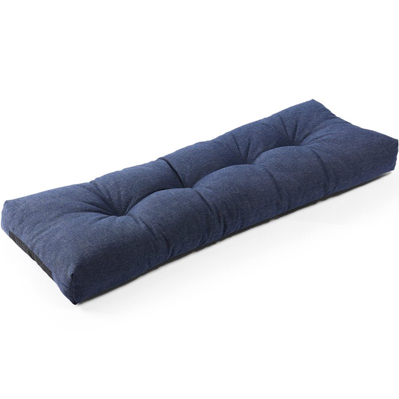 sunrox lokgrip non slip tufted memory foam bench cushion, fadeshield water resistant durable thicken outdoor/indoor bench seat pads 42 in.wx16 in, heather indigo