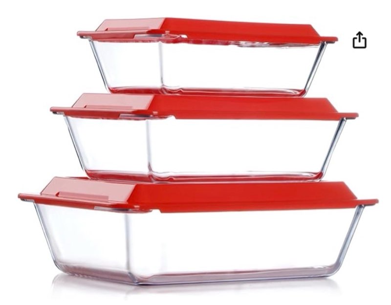 nutriups 1.5+2.4+3.7qt deep glass baking dish, 11.5x8x3 in & 9.5x7x2.7 in & 8x6x2.4 in 3-pack deep l