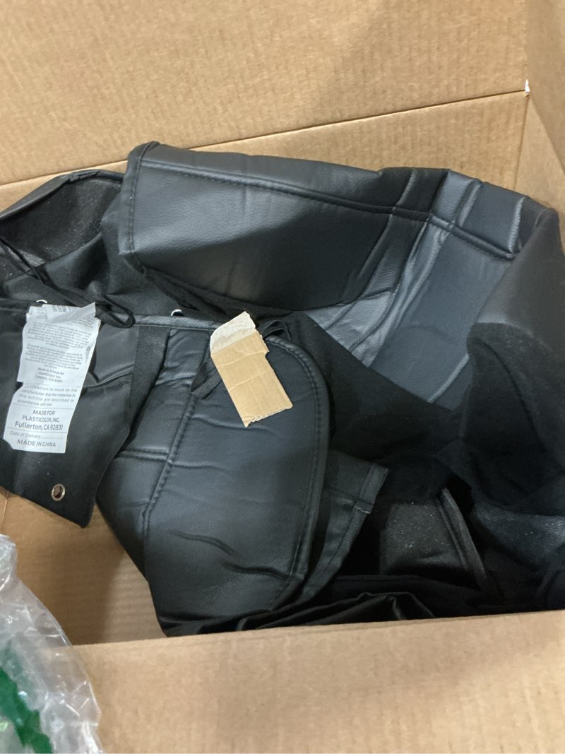 Condition photo showing As Is for plasticolor 008624r25 ram gray embrodired logo 3 piece sideless seat cover premium car truck or suv seatcover with cargo pocket, black (pack of 1)