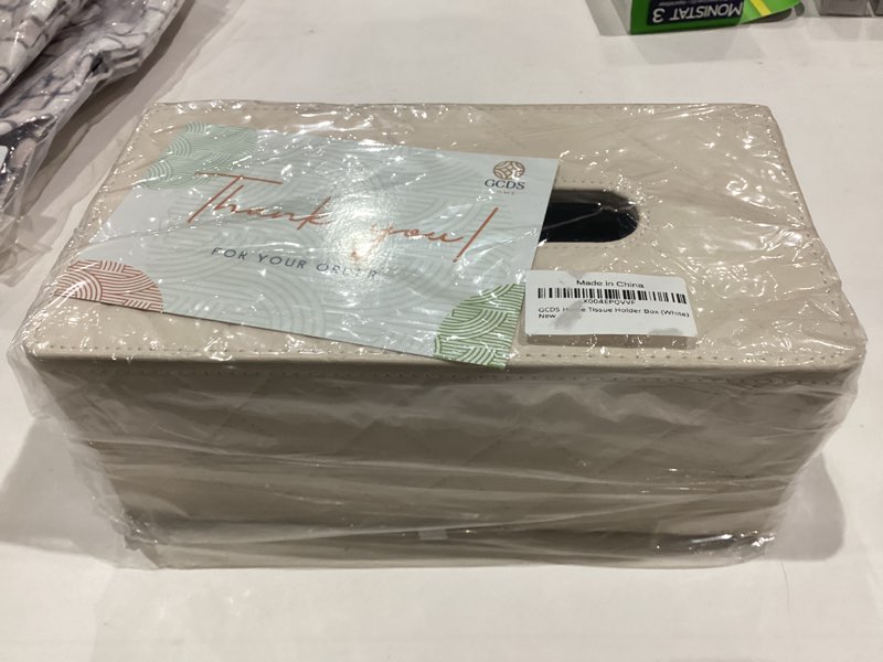 Condition photo showing New/Like New for Tissue Box Cover Rectangle, Leather Tissue Holder for Bathroom, Tabletop, Car, Night Stands, Office, Home, Kitchen, Facial Tissue Case (Cream)