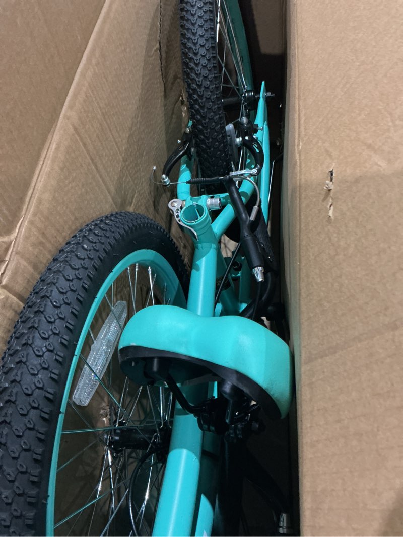 Condition photo showing New/Like New for hiland 20 inch kids' bicycles mountain bike for boys, girls 5+ years old, single speed kids bicycles with dual handbrakes, child bike | kids bicycles, dual handbrakes, kickstand green 20 inch-wheels with 1-speed
