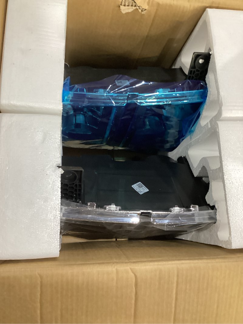 Condition photo showing Good Condition for headlights for 2014-2015 chevy silverado 1500 with corner lights | halogen headlamp replacement with high low beam bulbs, black housing, driver & passenger side black - with h/l beam bulbs
