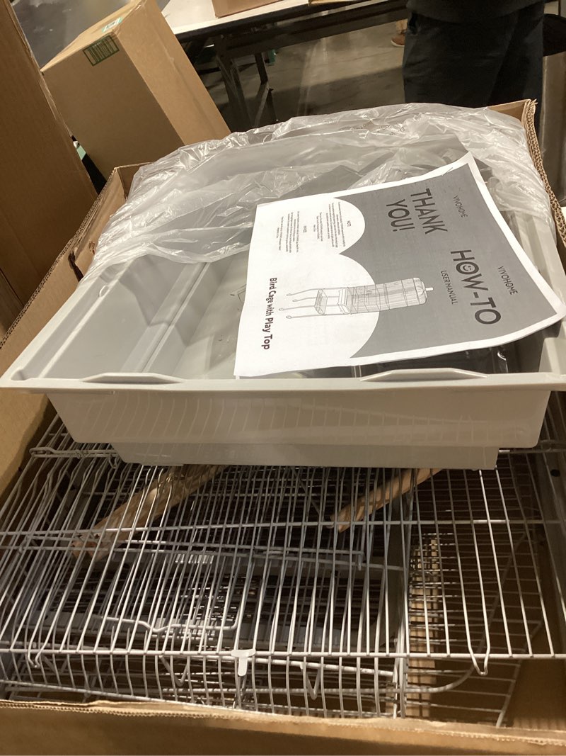 Condition photo showing Good Condition for VIVOHOME 64 Inch Bird Cage with Play Top and Rolling Stand for Parrots Conures Lovebird Cockatiel Parakeets Gray