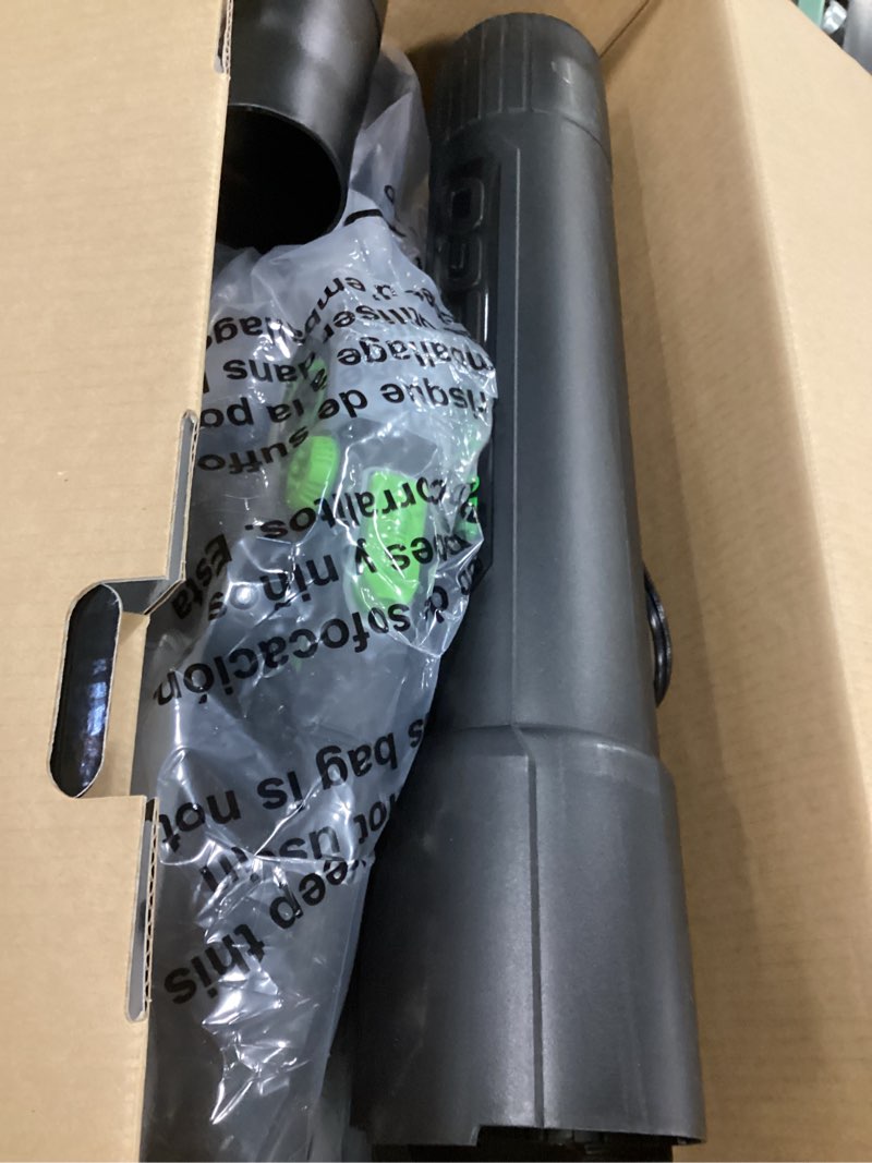 Condition photo showing As Is for EGO Power+ LB6151 615 CFM Variable-Speed 56-Volt Lithium-ion Cordless Leaf Blower with 2.5Ah Battery and Charger, black