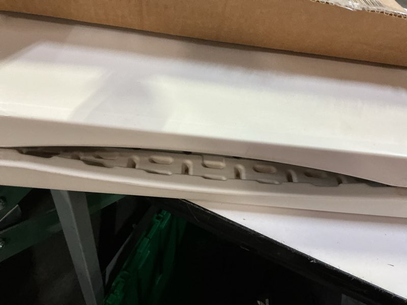 Condition photo showing Good Condition for sorfey folding table 4-foot x 24 inch, adjustable to 4 heights, white plastic 4 feet x 24 inches