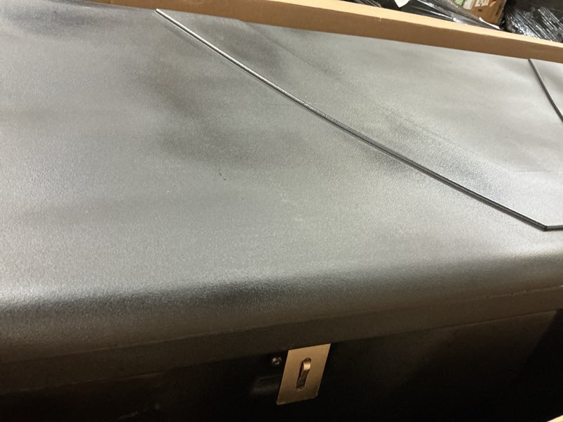 Condition photo showing Good Condition for buyers products 1707020 poly hitch mounted cargo carrier, 23x51x26, includes polyethylene chest, steel frame, 5/8in. hitch pin, waterproof truck bed storage & tool box, fits 2 in receiver, made in usa