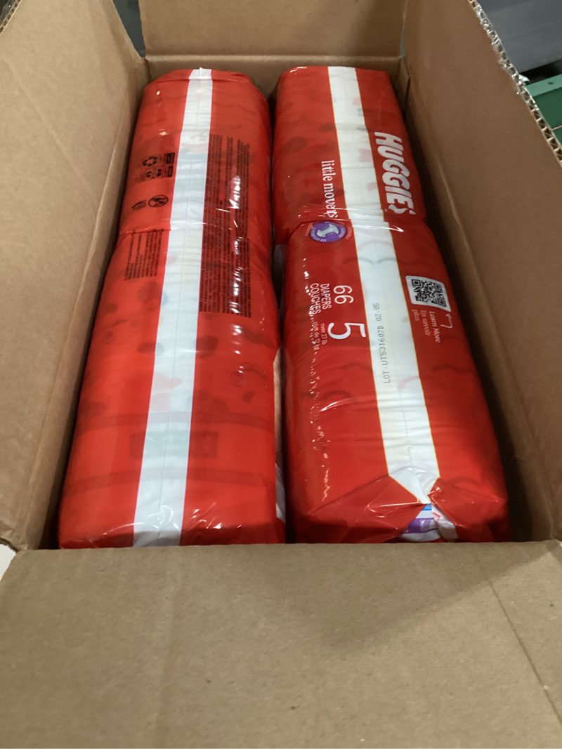 Condition photo showing New/Like New for huggies little movers diapers - size 5 - 132ct