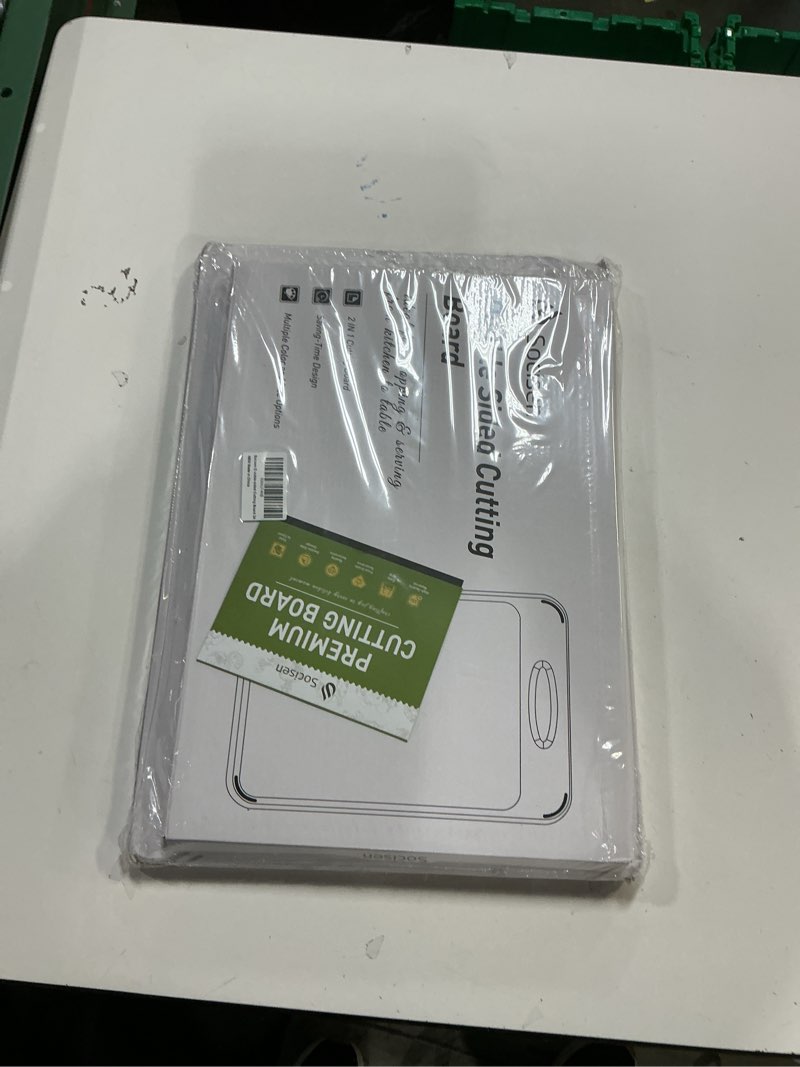 Condition photo showing New/Like New for 2 Packs Stainless Steel Cutting Board Set, Best Non Toxic Cutting Boards for Kitchen, Double Sided Metal Chopping Board for Meat/Fruit/Vegetables, Food Grade Kitchen Set Gift, [16”×11”+18”×12” Inch] Medium+Large(Pack of 2) Dark Gray