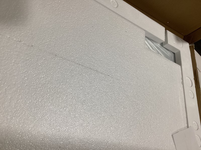 Condition photo showing New/Like New for LOAAO 22x30 Inch White Metal Framed Bathroom Mirror for Wall, White Bathroom Vanity Mirror Farmhouse, Large Rounded Rectangle Mirror, Anti-Rust, Hangs Horizontally or Vertically White 22"L x 30"W