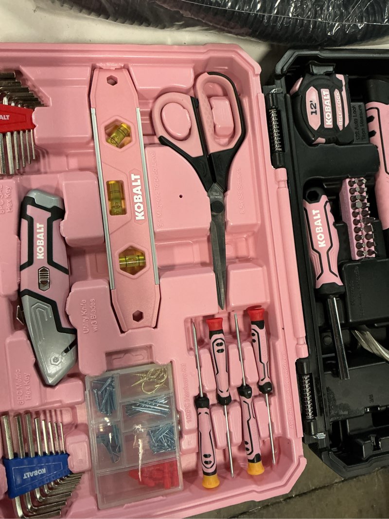 Condition photo showing Good Condition for kobalt 158 -piece pink household tool set with folding case