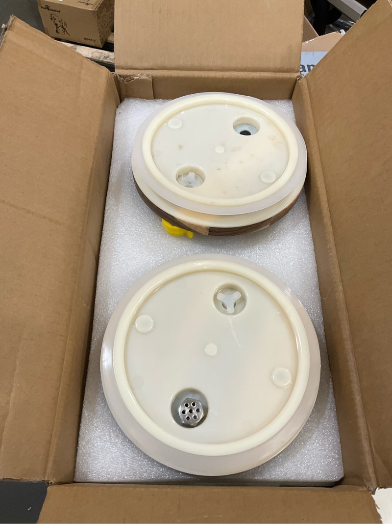 Condition photo showing As Is for 2 pack 2 gallon large drink dispenser with wooden stand, glass beverage dispenser with stainless steel spigot, water drink dispensers for lemonade, juice, cocktails, tea, and party drinks