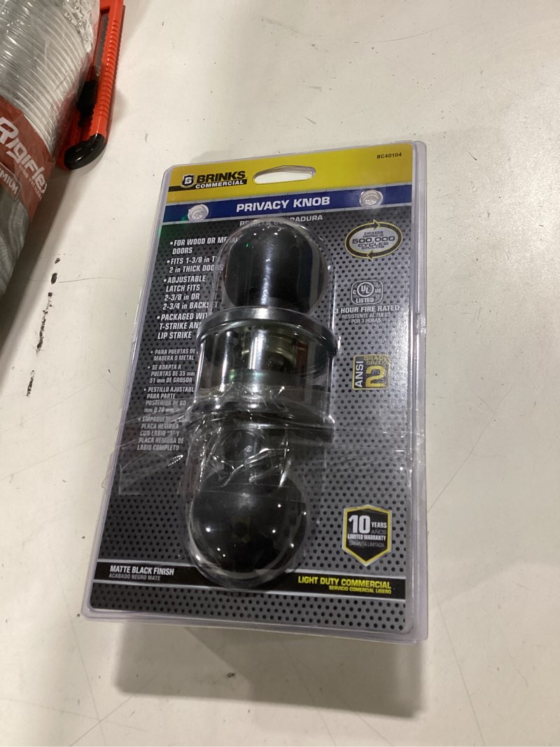 Condition photo showing Good Condition for Privacy Door Knobs, 2 Pack Matte Black Door Knobs with Lock, Bed and Bath Door Knob Interior Keyless Locksets, Round Door Handles Reversible for Left Right Handed Doors