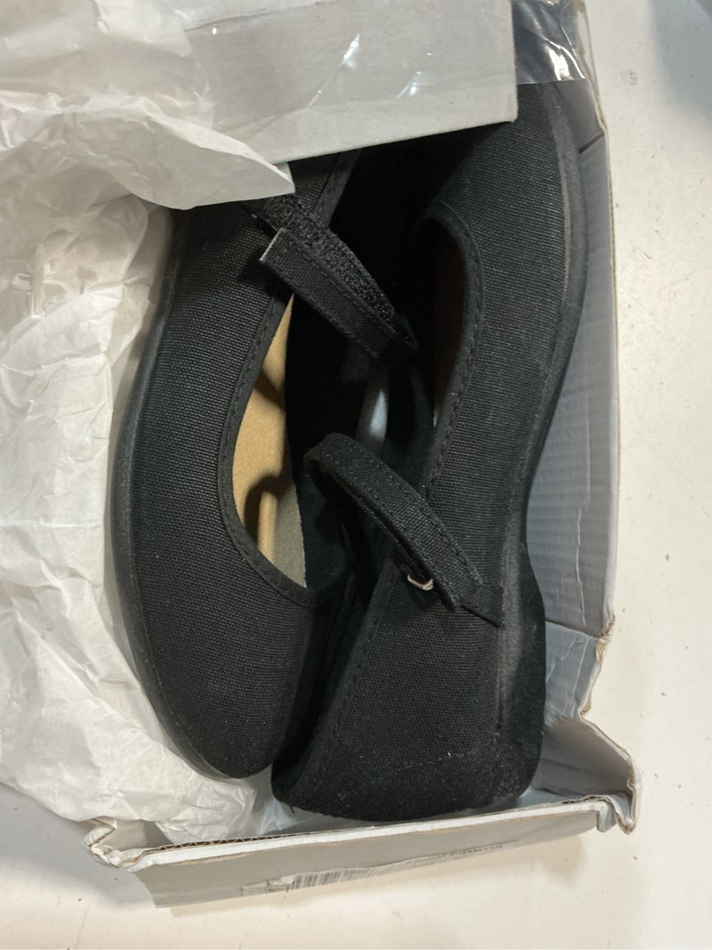 Condition photo showing Good Condition for childrenchic mary jane shoes for girls – classic & comfortable dress shoes for toddlers & kids – perfect flats for school, play, and special occasions (canvas) 1 little kid black