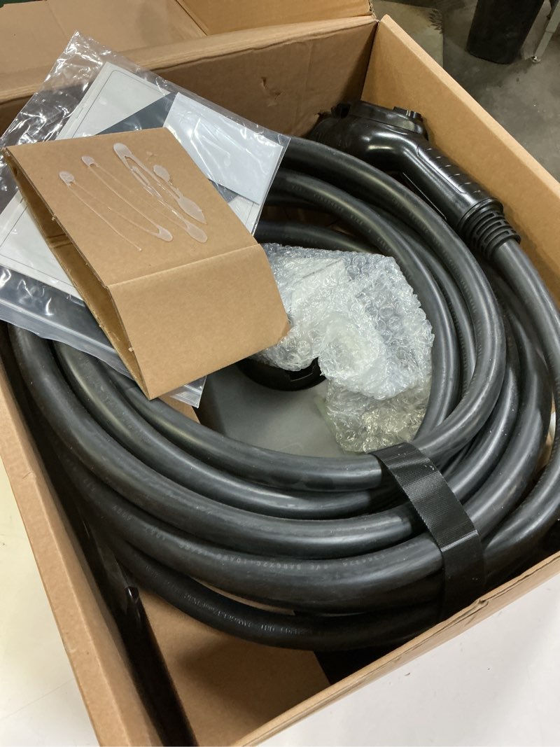 Condition photo showing As Is for EV Charger Level 2, TESSAN 40A/240V Electric Vehicle Fast Charging Station for Home, Electric Car Charger Equipment 25ft Cable with Holder for Indoor, Outdoor, NEMA 14-50 Plug Basis NEMA-14-50 Plug, J1772