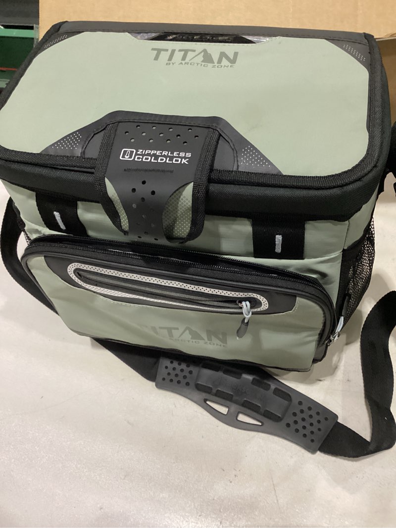 Condition photo showing New/Like New for Titan by Arctic Zone Deep Freeze Cooler - Zipperless Hardbody Cooler - Deep Freeze Insulation, HardBody Liner, and SmartShelf 16 Can Seagrass