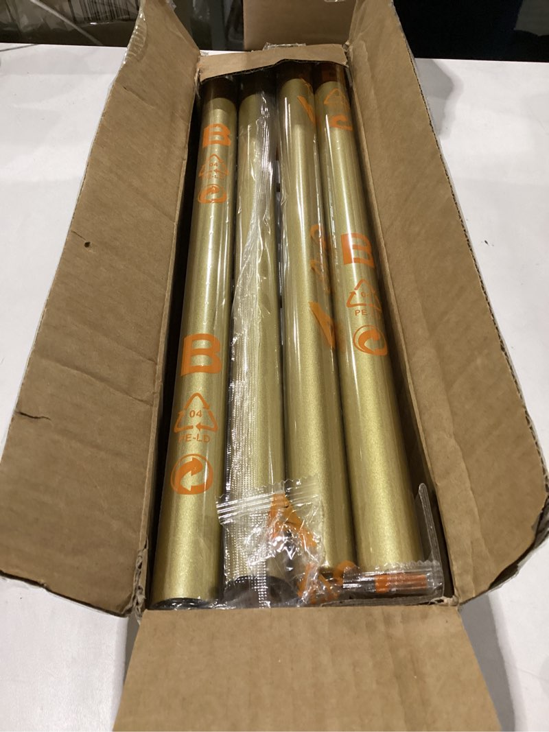 Condition photo showing New/Like New for yafex 2 pack heavy duty curtain rods 32-120 inch, 1 inch adjustable gold curtain rod for windows, long window treatment rods set with aluminium finials, modern design 32" to 120" - 2pack gold