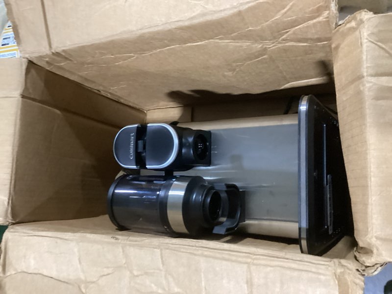 Condition photo showing As Is for Cuisinart Single-Serve Coffee Maker + Coffee Grinder with 8, 10, and 12 oz. Serving Size, Compatible with Single-Cup Pods, 48-Ounce Removable Reservoir, Stainless Steel, DGB-2SS