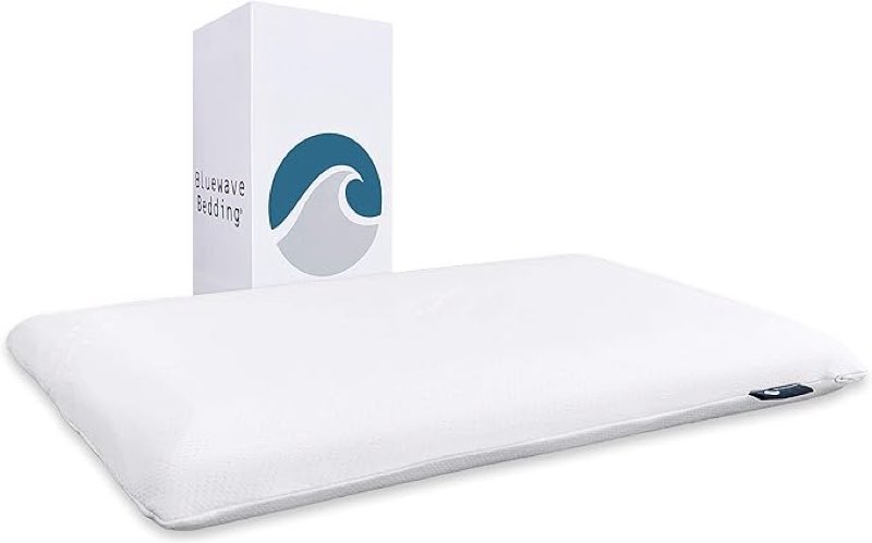 Bluewave Bedding Super Slim Gel Memory Foam Pillow for Stomach and Back Sleepers - Thin, Flat Design for Cervical Neck Alignment and Deeper Sleep (3.25-Inches Height, King Size)