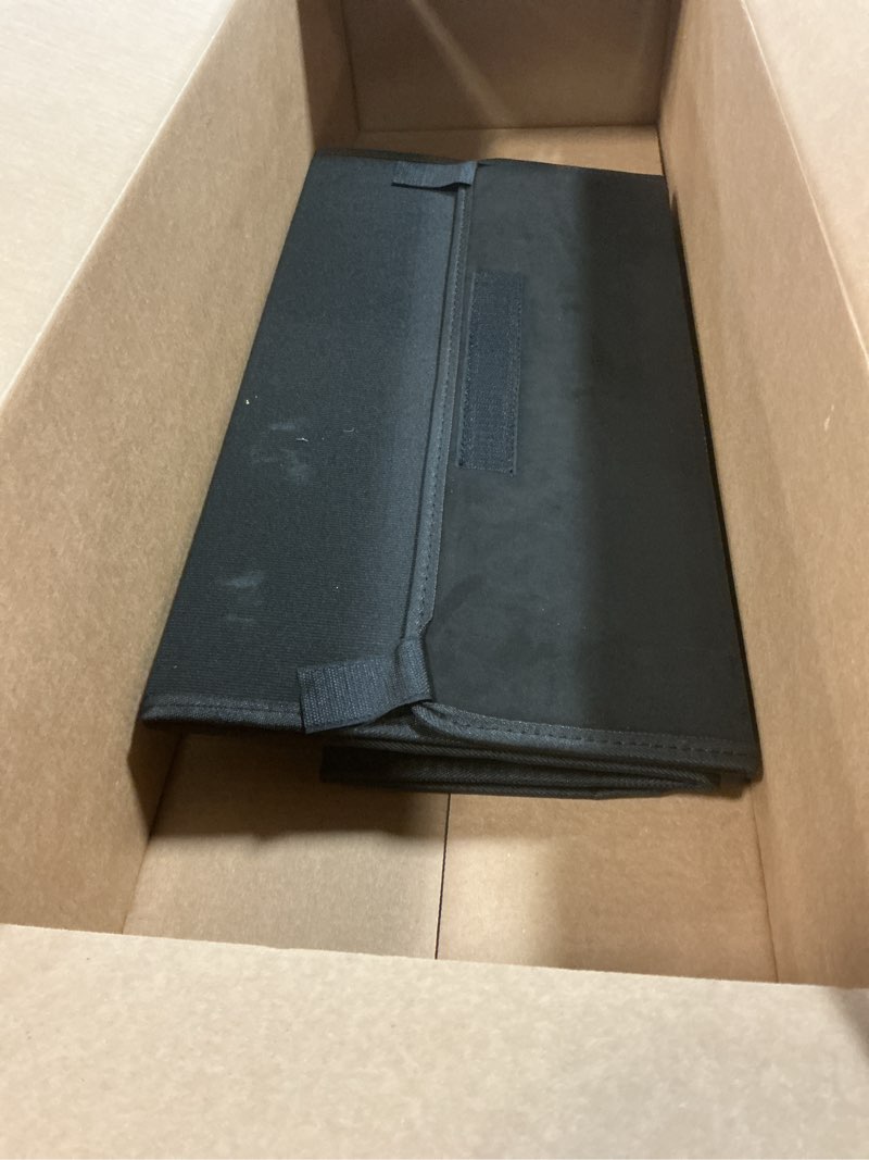 Condition photo showing Good Condition for car organizers and storage for SUV,trunk organizer for sedan, leather foldable sleek box with lid,collapsible cargo bins, tool accessories containers,Collapsible Suede velvet (22 inch Covered)