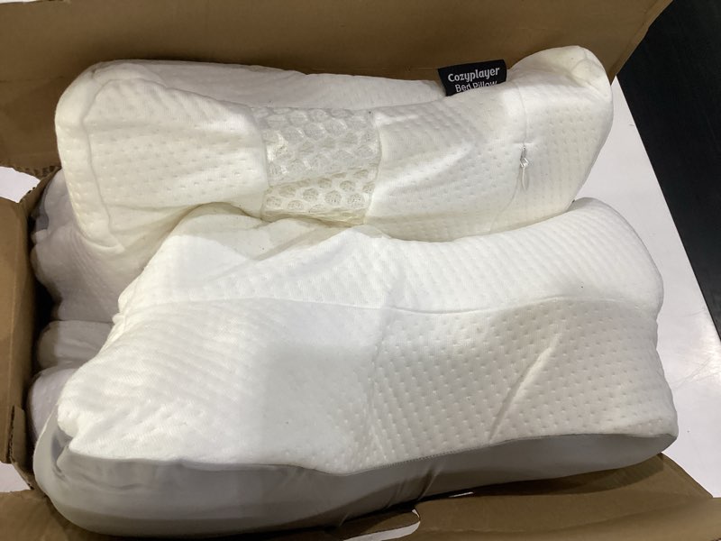 Condition photo showing New/Like New for ultra pain relief cooling pillow for neck support, adjustable cervical pillow cozy sleeping, odorless ergonomic contour memory foam pillows, orthopedic bed pillow for side back stomach sleeper