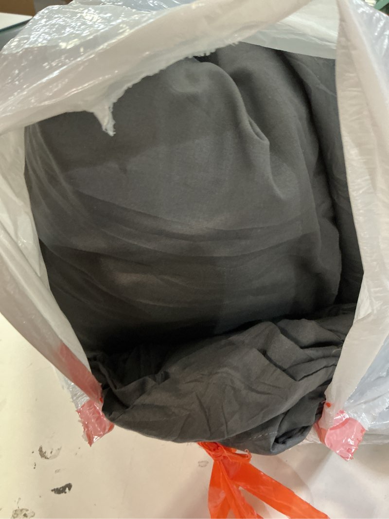 Condition photo showing As Is for CozyLux King Size Comforter Set Dark Grey, 3 Pieces Solid Dark Gray Breathable Quilted Style Bedding