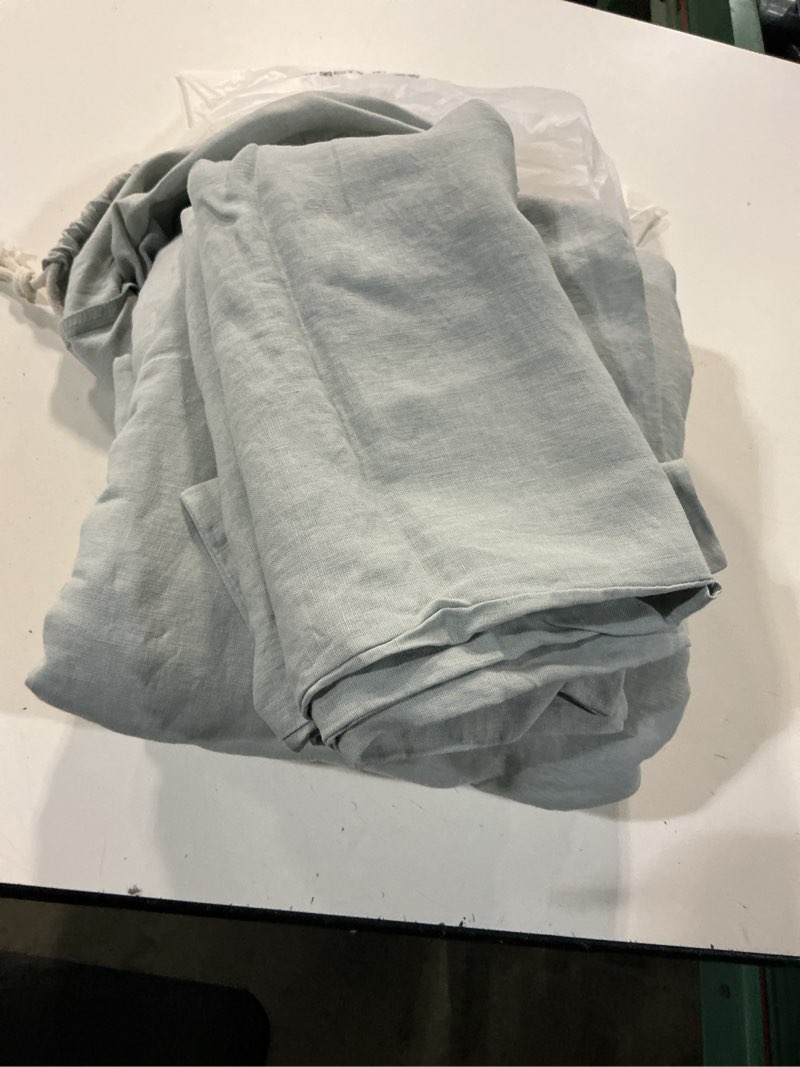 Condition photo showing Good Condition for european linen duvet cover set, full/queen, mist