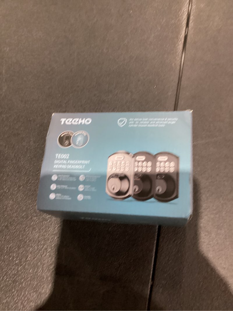 Condition photo showing As Is for TEEHO TE002 Fingerprint Door Lock - Keyless Entry Electronic Keypad Deadbolt with 2 Backup Keys - Auto Lock - Easy Installation - Smart Locks for Front Door - Satin Nickel