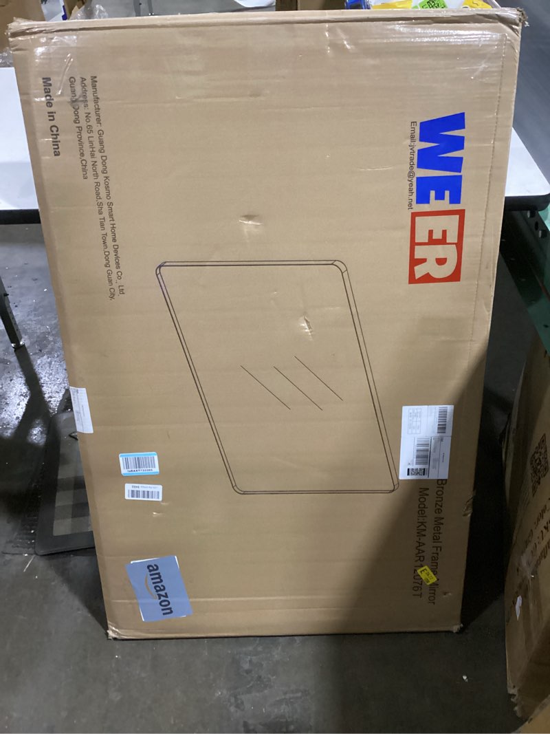 weer 48x30 inch bronze bathroom mirror for vanity, brushed bronze metal frame mirror for wall, round