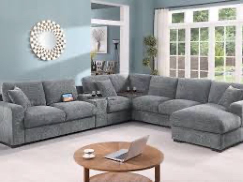 incomplete * only one seat *grey  fabric modular sectional sofa