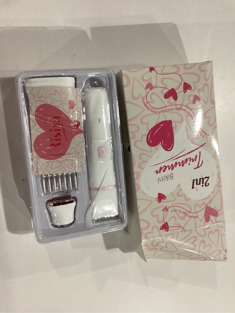 Condition photo showing New/Like New for Bikini Trimmer for Women - Electric Razors for Women's Body Groomer, Replaceable Ceramic Blade Heads, Face Hair Remover Head, USB-C&Dock Charging, Waterproof&Easy Cleaning White